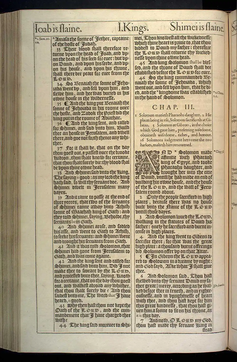 1 Kings Chapter 2 Original 1611 KJV Bible Scan