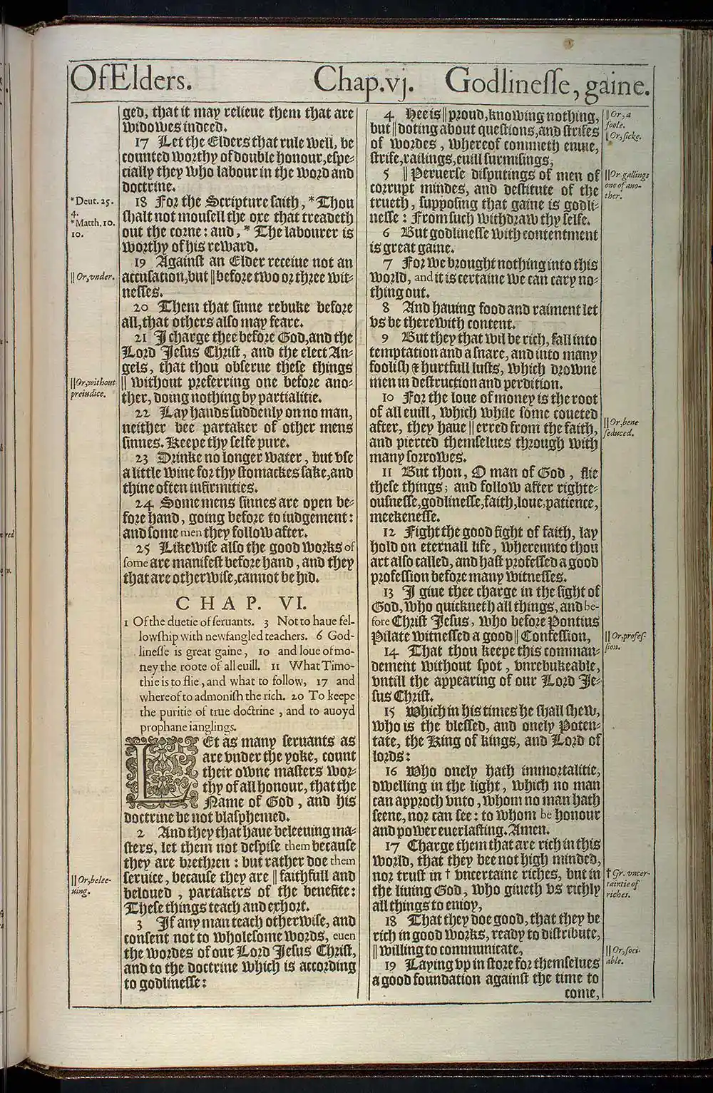 1 Timothy Chapter 5 Original 1611 KJV Bible Scan