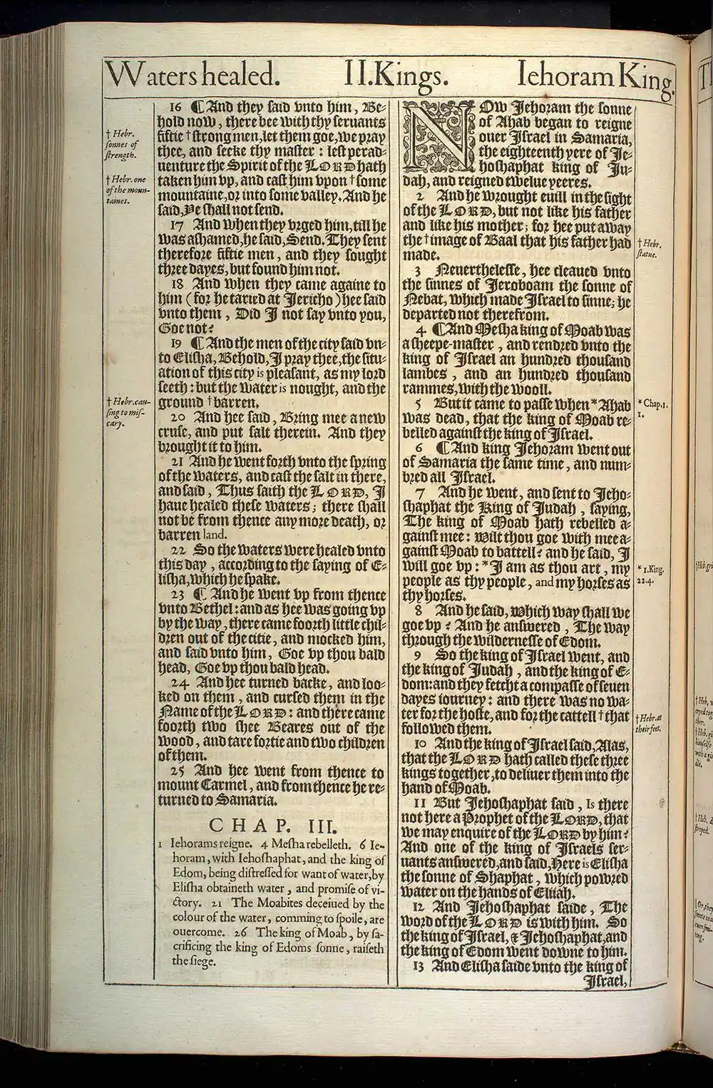 2 Kings Chapter 3 Original 1611 KJV Bible Scan