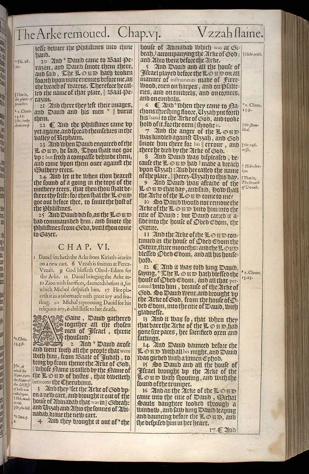 2 Samuel Chapter 6 Original 1611 KJV Bible Scan