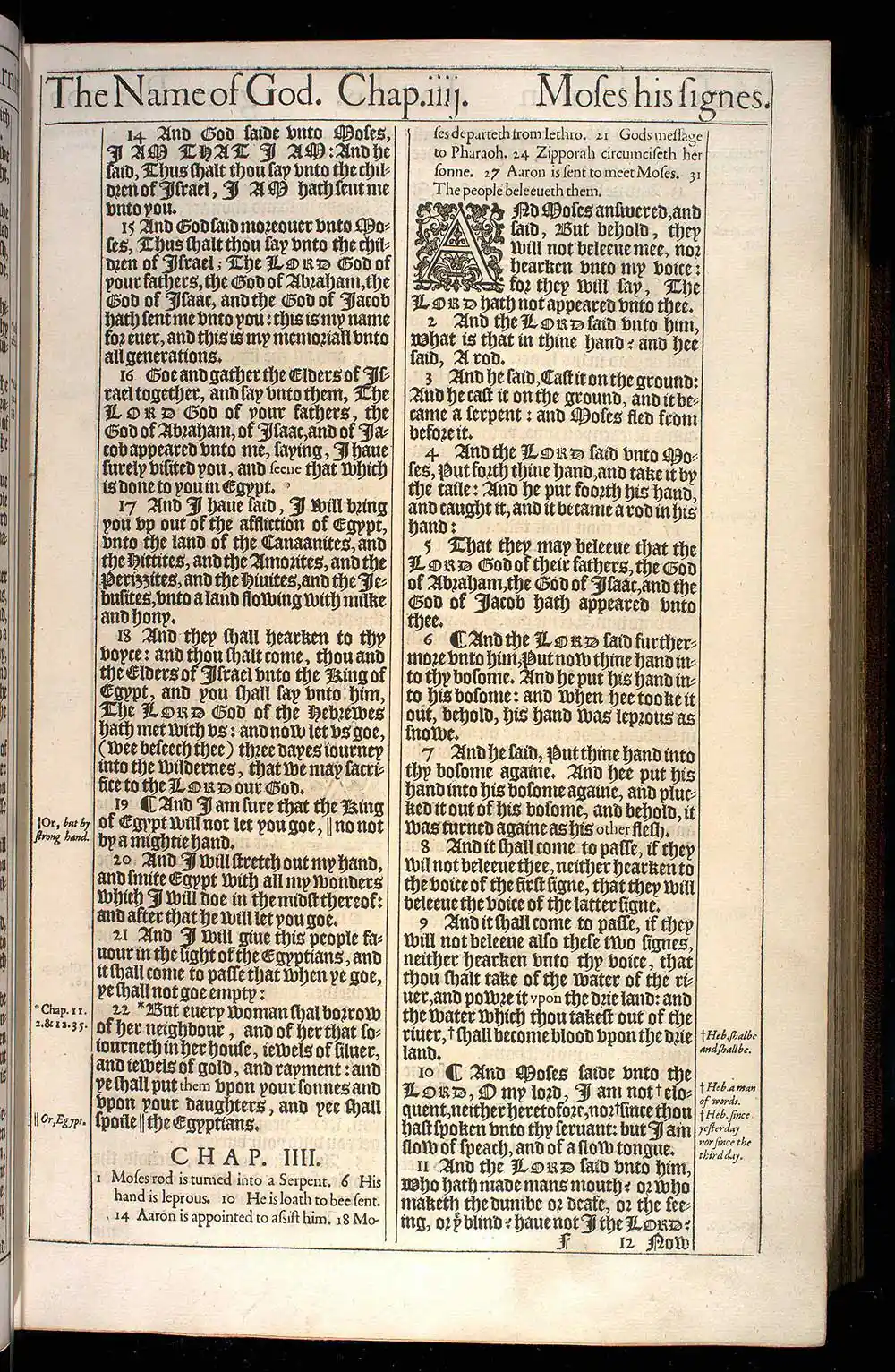 Exodus Chapter 3 Original 1611 KJV Bible Scan