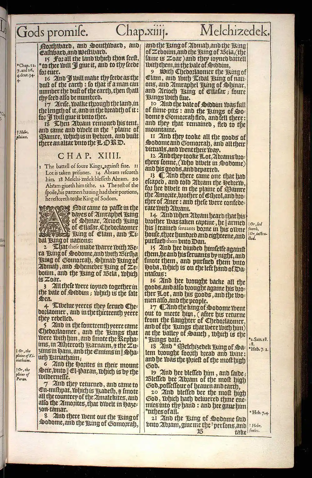 Genesis Chapter 14 Original 1611 KJV Bible Scan