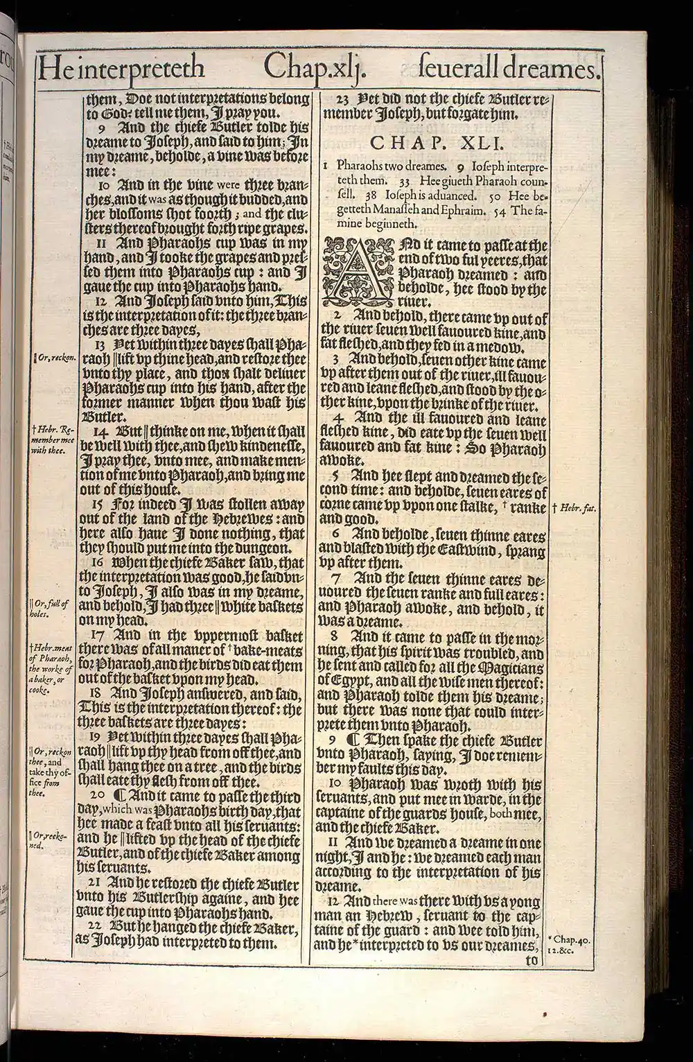 Genesis Chapter 40 Original 1611 KJV Bible Scan