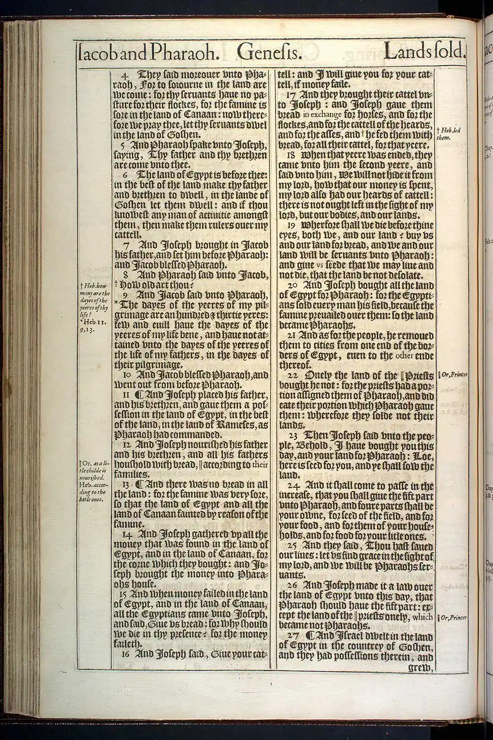 Genesis Chapter 47 Original 1611 KJV Bible Scan