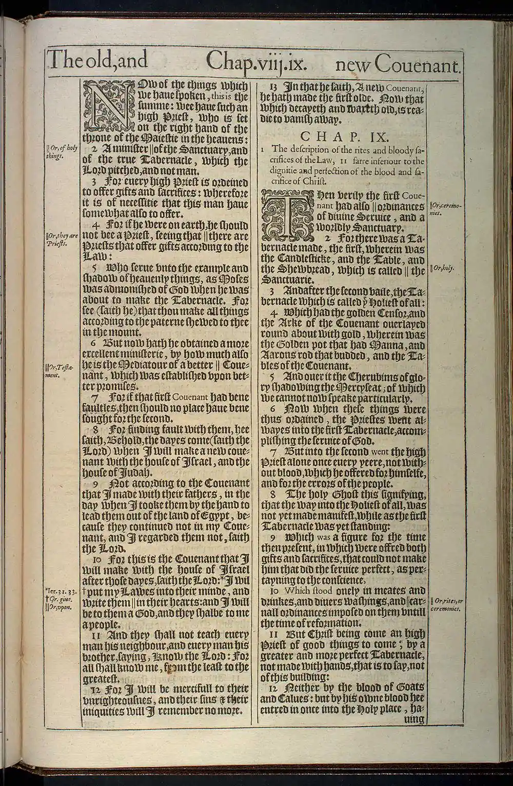Hebrews Chapter 9 Original 1611 KJV Bible Scan