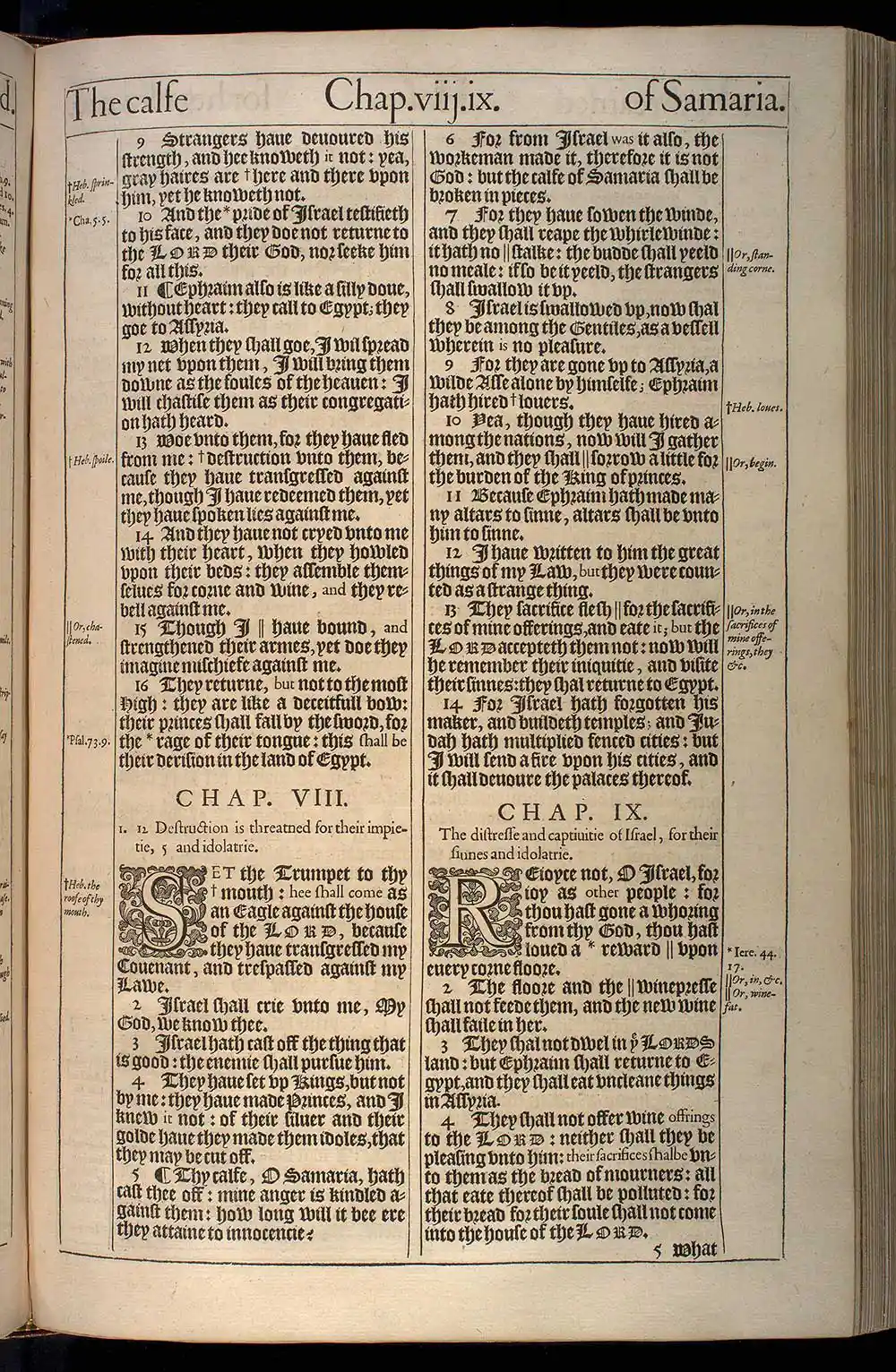 Hosea Chapter 9 Original 1611 KJV Bible Scan
