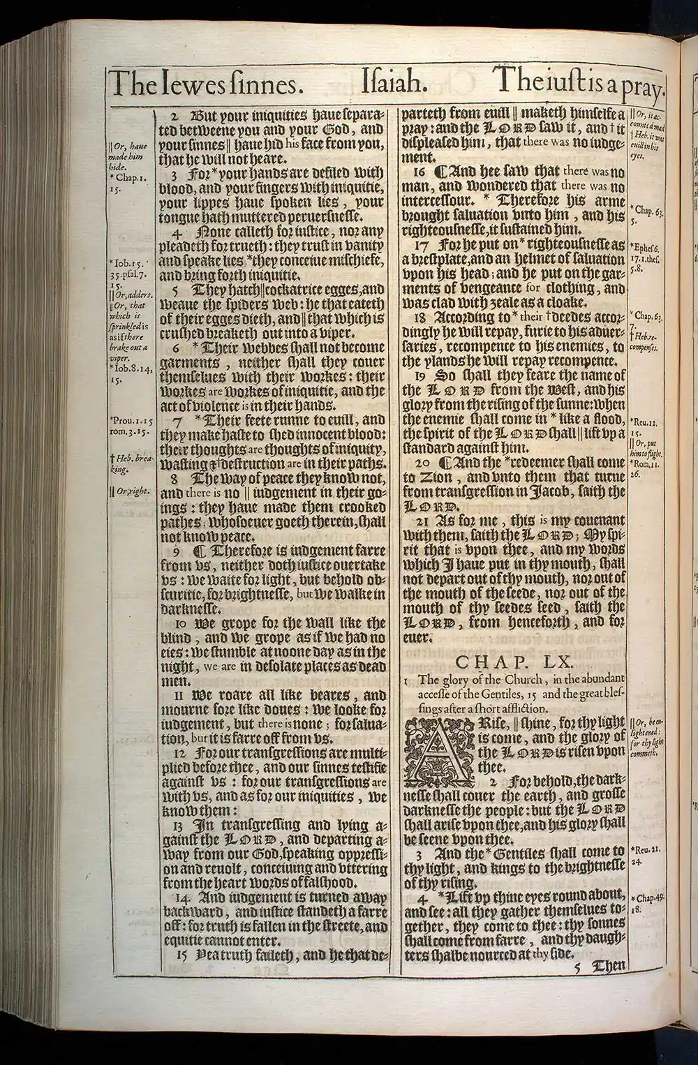 Isaiah Chapter 59 Original 1611 KJV Bible Scan