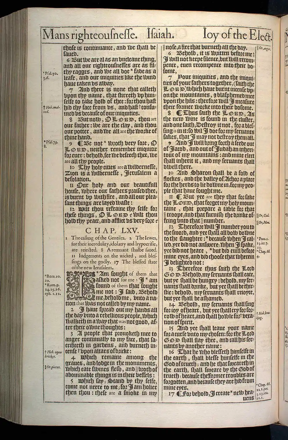 Isaiah Chapter 65 Original 1611 KJV Bible Scan