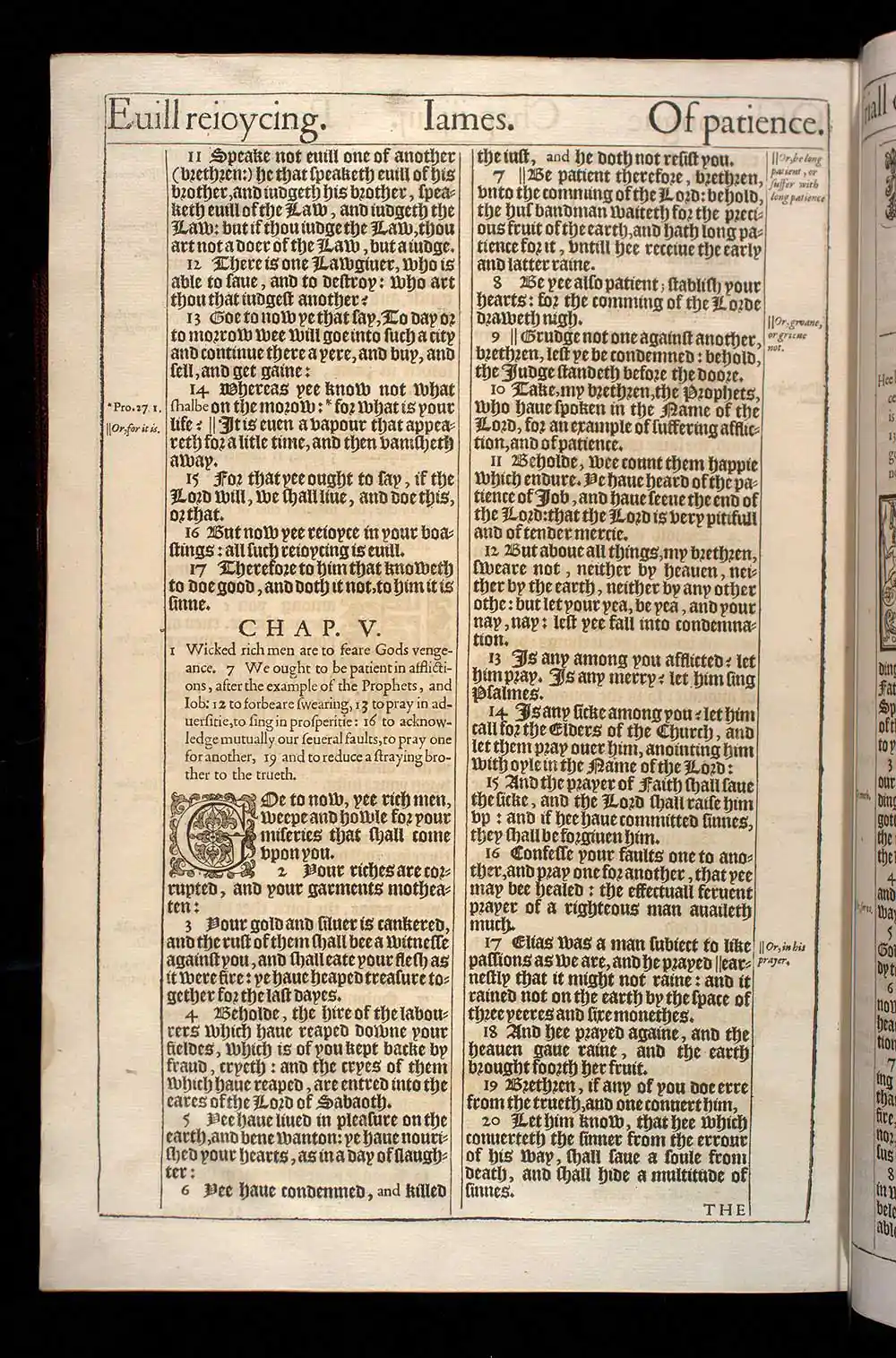 James Chapter 5 Original 1611 KJV Bible Scan