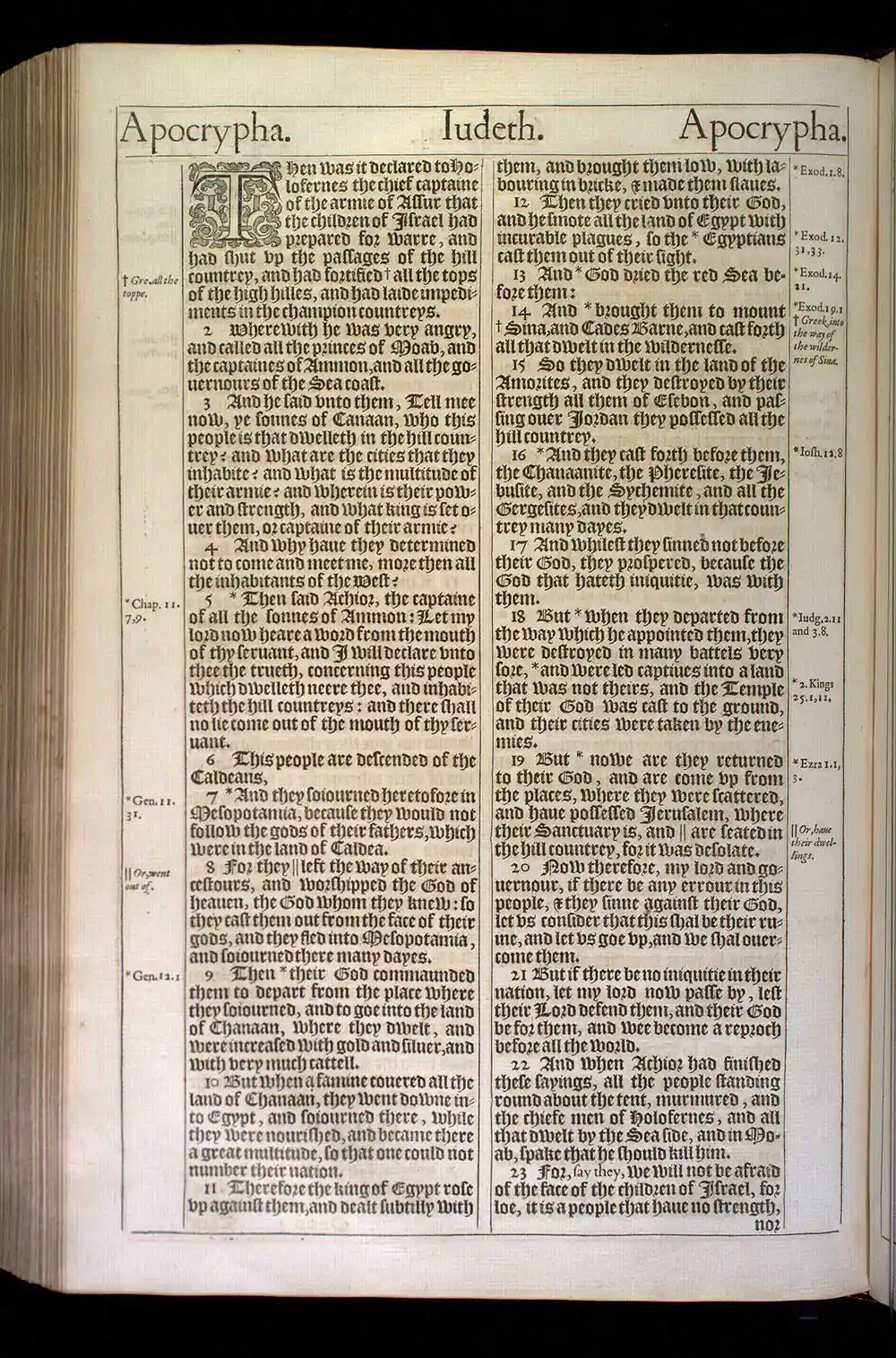 Judith Chapter 5 Original 1611 KJV Bible Scan
