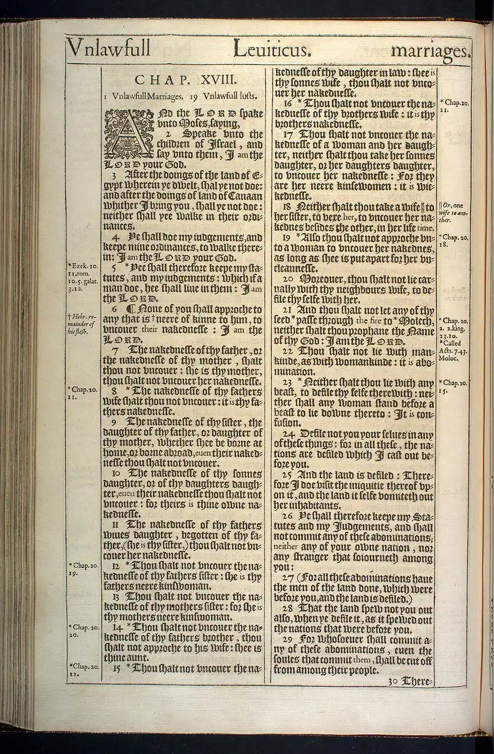 Leviticus Chapter 18 Original 1611 KJV Bible Scan