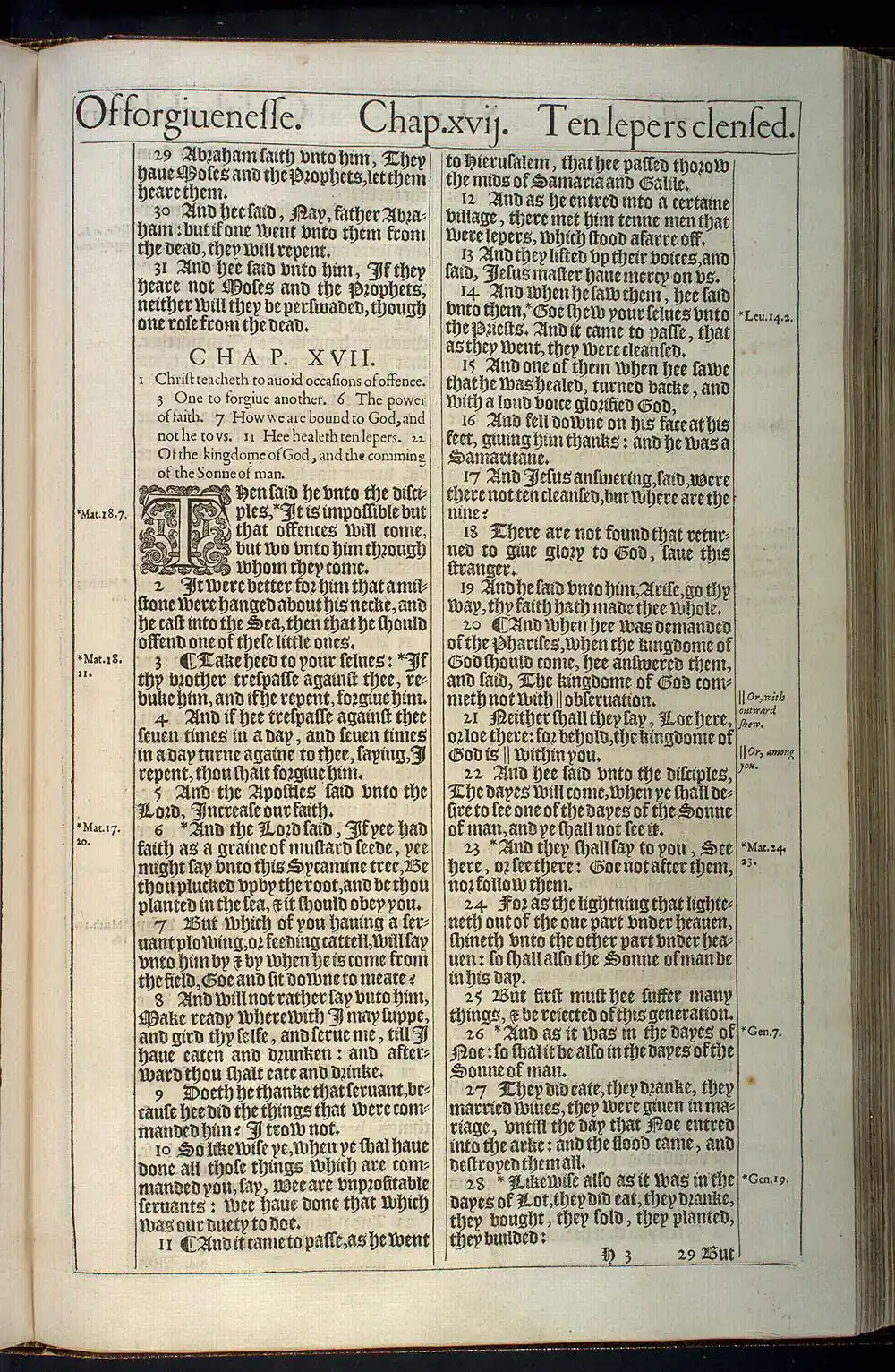 Luke Chapter 17 Original 1611 KJV Bible Scan