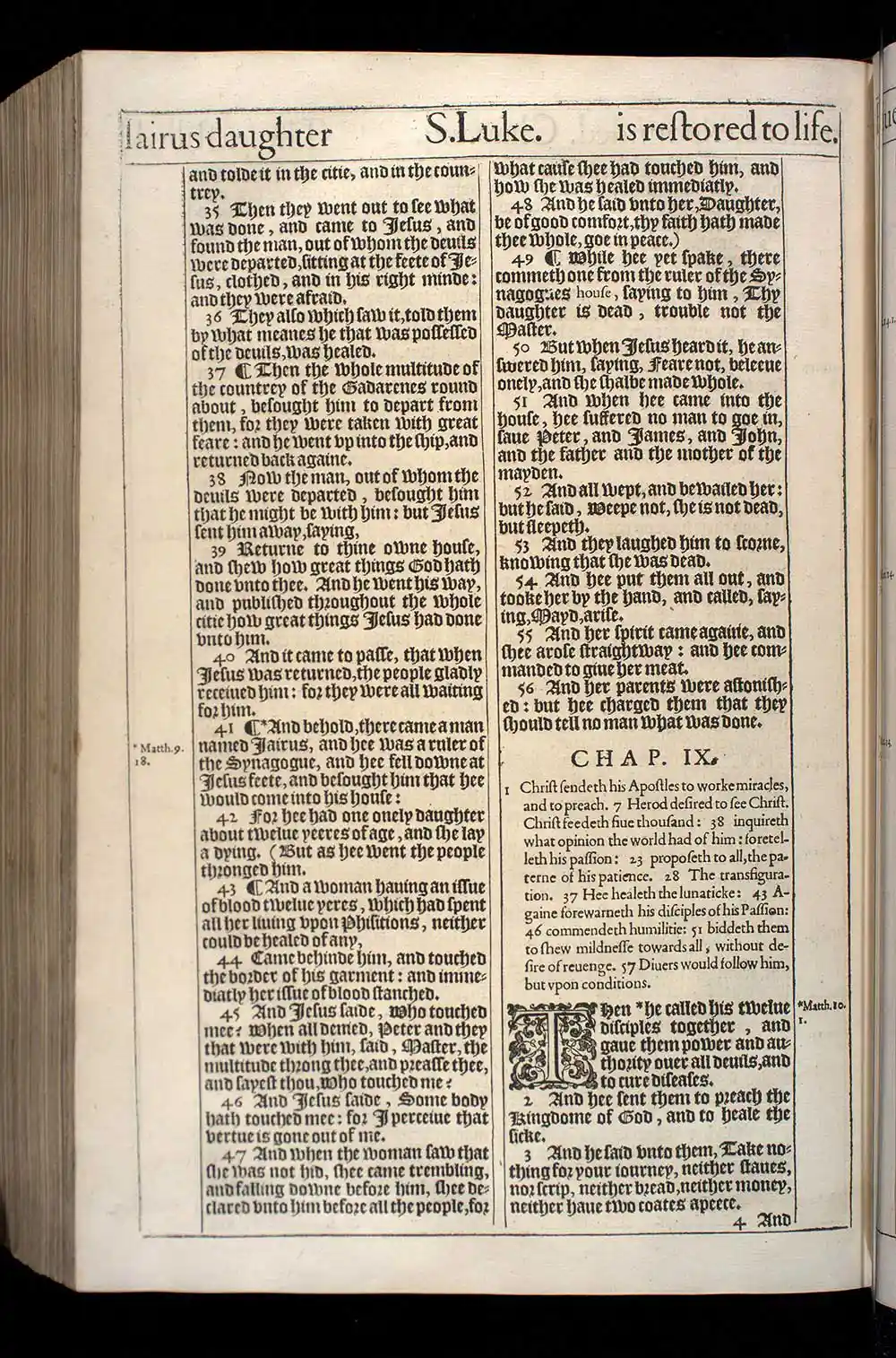 Luke Chapter 8 Original 1611 KJV Bible Scan