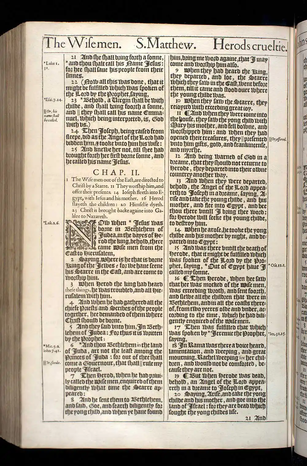 Matthew Chapter 2 Original 1611 KJV Bible Scan