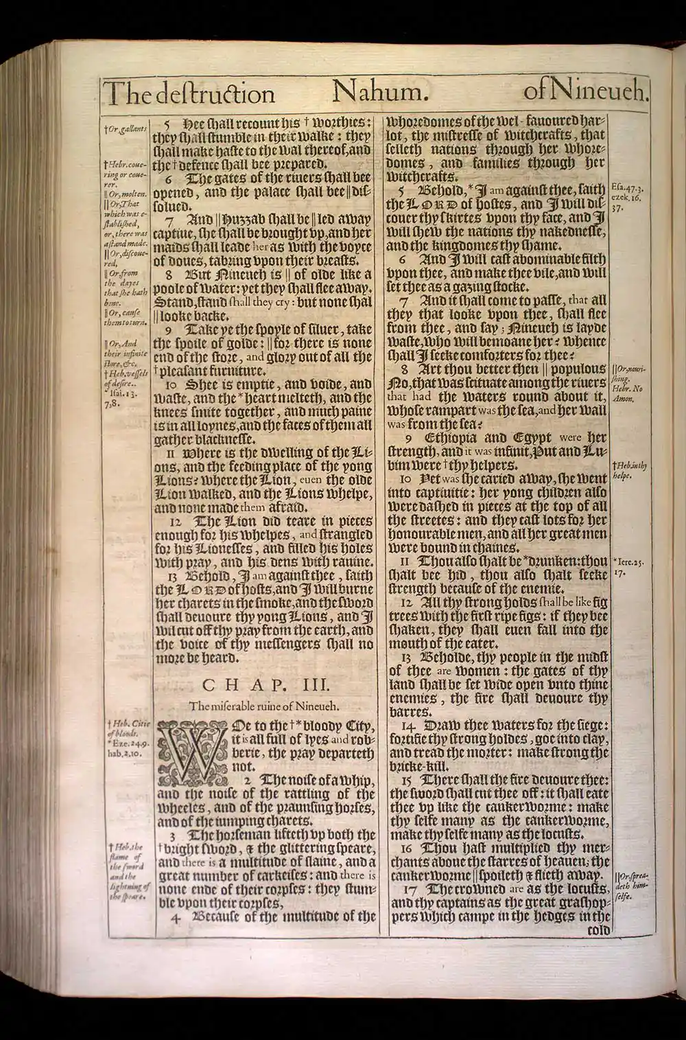 Nahum Chapter 2 Original 1611 KJV Bible Scan