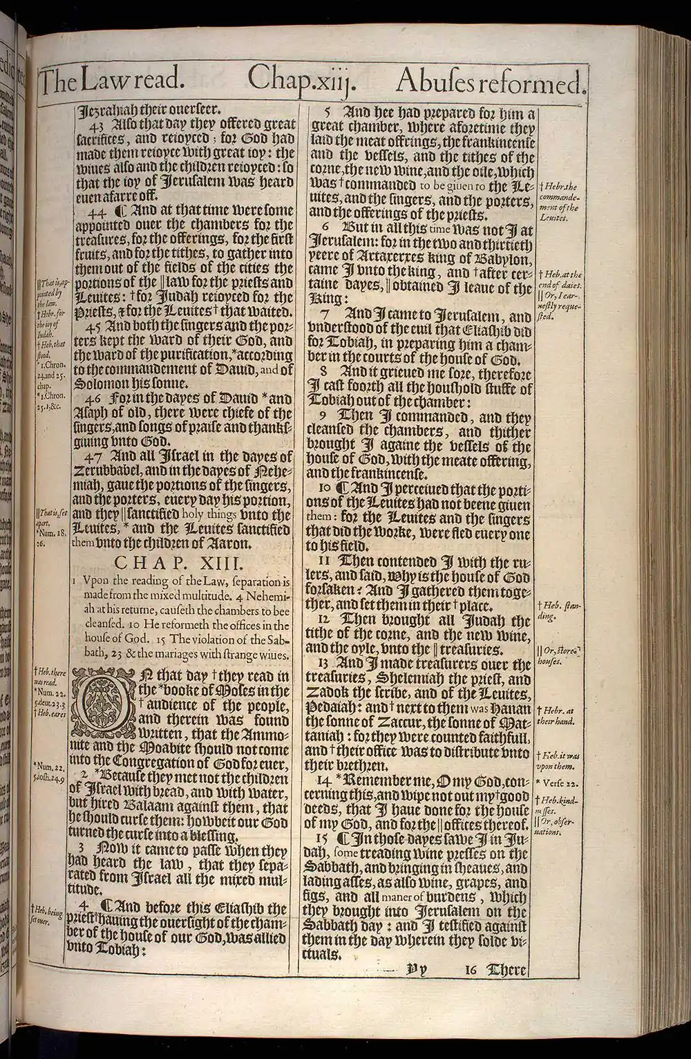 Nehemiah Chapter 12 Original 1611 KJV Bible Scan