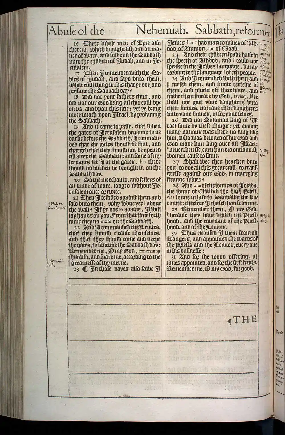 Nehemiah Chapter 13 Original 1611 KJV Bible Scan