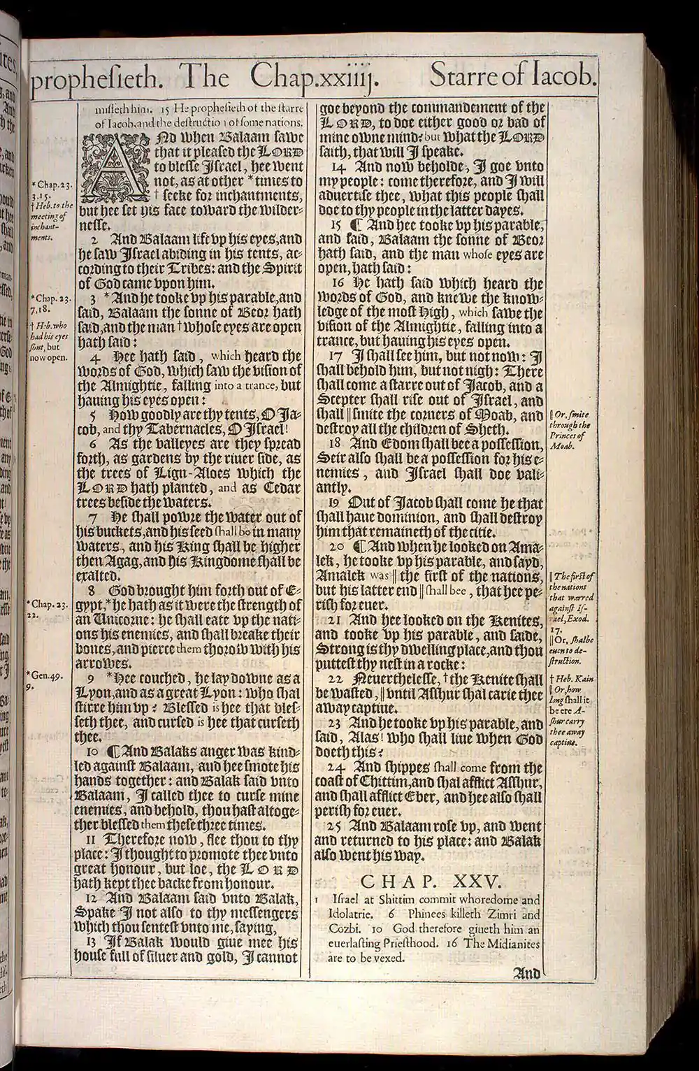 Numbers Chapter 24 Original 1611 KJV Bible Scan