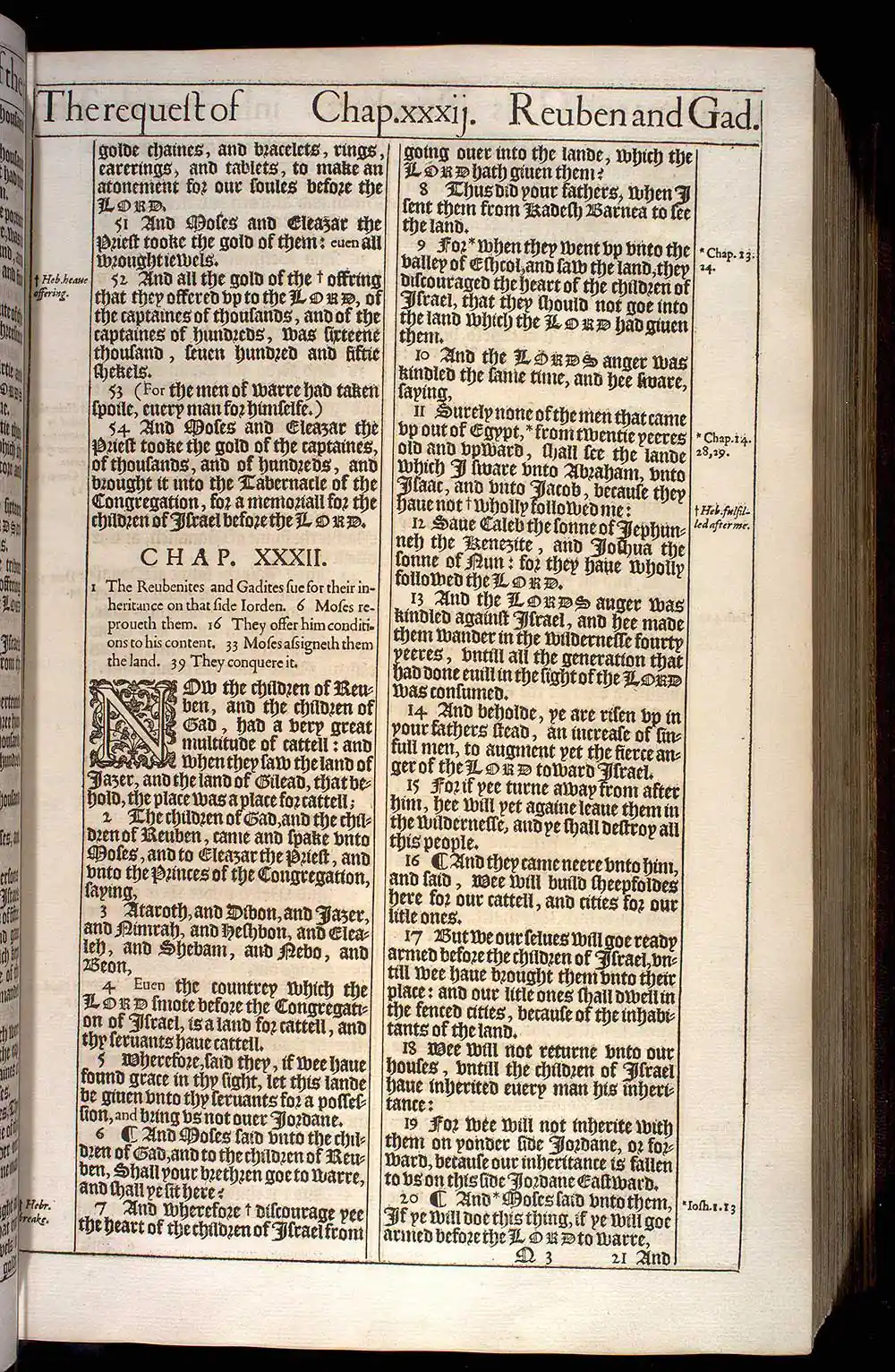 Numbers Chapter 32 Original 1611 KJV Bible Scan