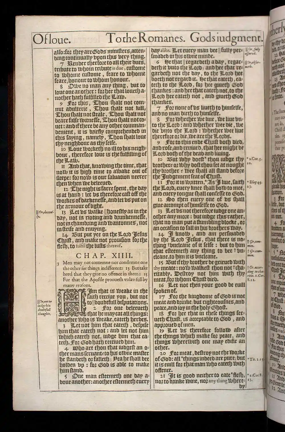 Romans Chapter 14 Original 1611 KJV Bible Scan