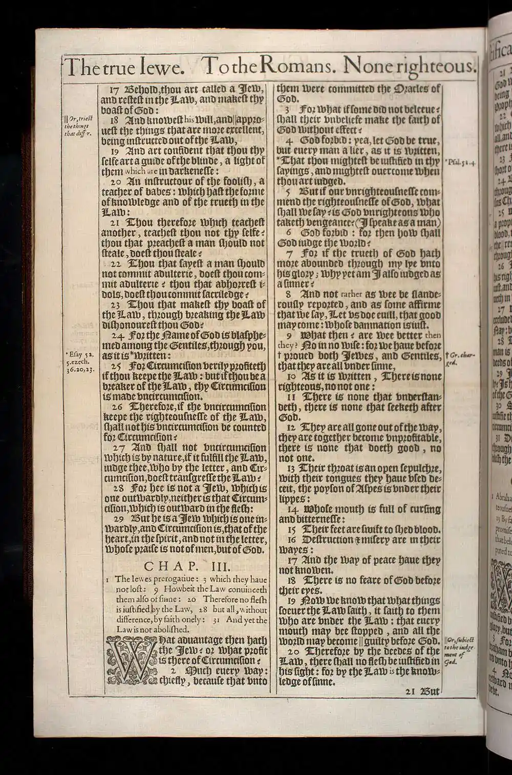 Romans Chapter 2 Original 1611 KJV Bible Scan