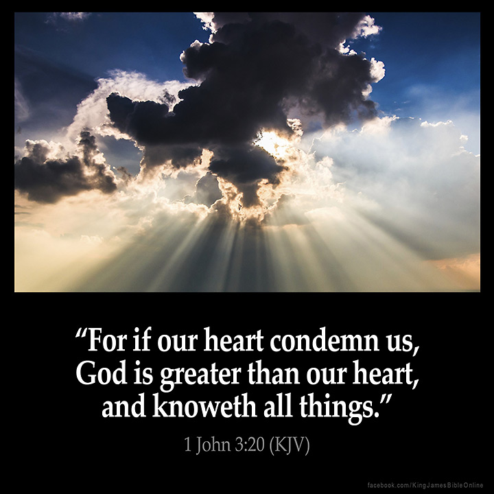 1 John 3:20 Inspirational Image