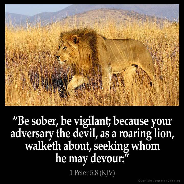 1 Peter 5:8 Inspirational Image