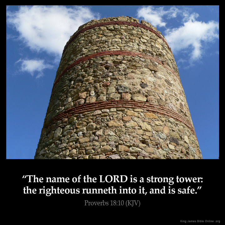 Proverbs 18:10 Inspirational Image