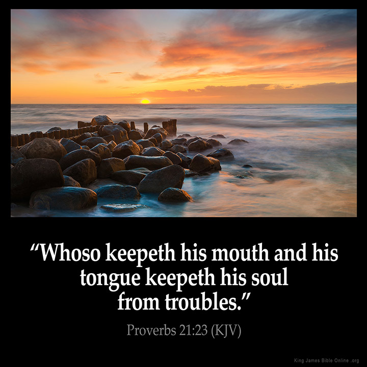 Proverbs 21:23 Inspirational Image