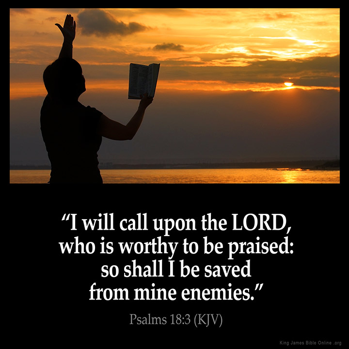 Psalms 18:3 Inspirational Image