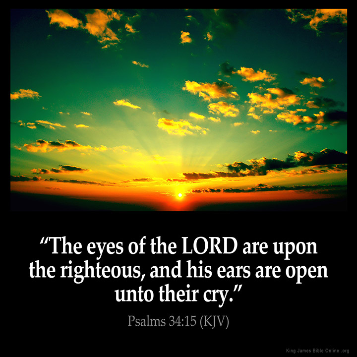 Psalms 34:15 Inspirational Image