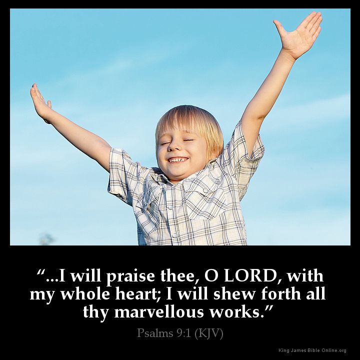 Psalms 9:1 Inspirational Image