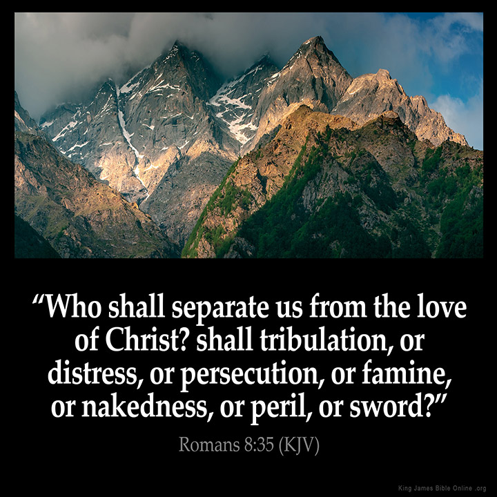 Romans 8:35 Inspirational Image