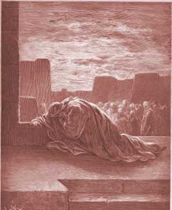 Ezra Chapter 9: Ezra Kneels in Prayer